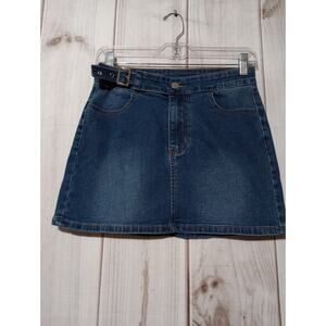 Romwe Skirt Ladies 2 Denim Mini‎ Scull